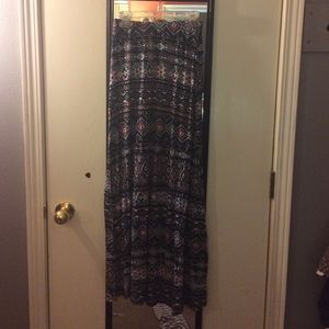 Real and pink printed maxi skirt