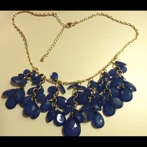 blue gem statement necklace