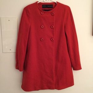 Zara orange swing coat