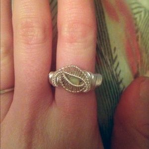 🅿️🅿️ price Fire Opal ring silver wire wrap