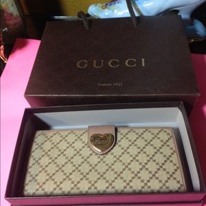 Gucci heart Diamante purse wallet
