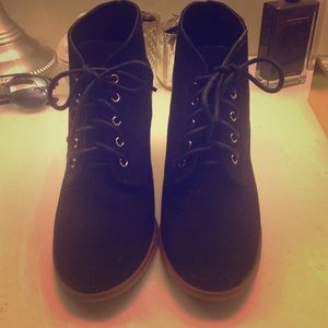Black suede booties