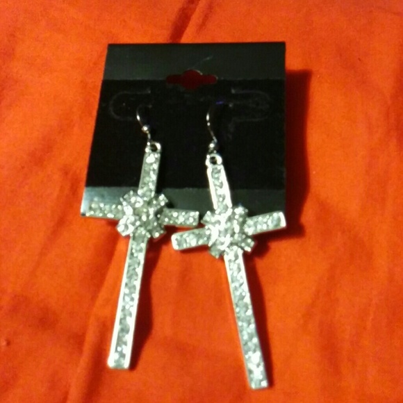 Cross pierced earrings