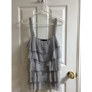❌SOLD❌Grey Layered Lace Tank Top