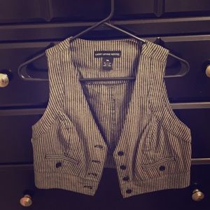 Black and white striped vest