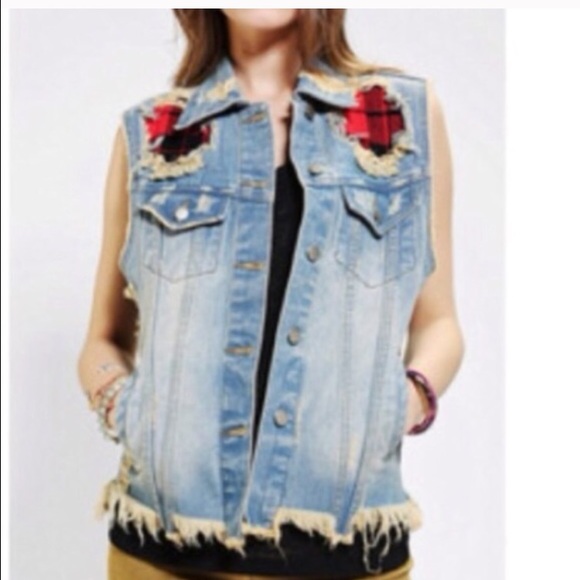 UNIF plaid Denim Vest - Picture 3 of 3