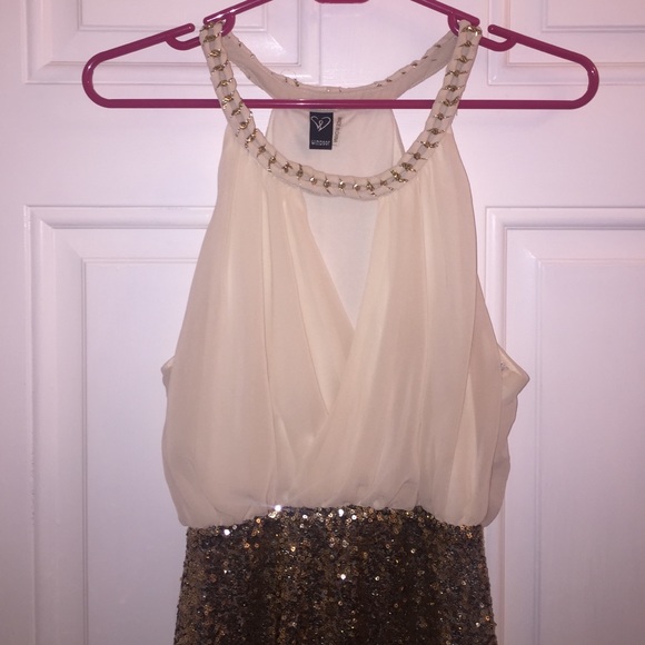 White & Gold Windsor Dress size small - Picture 2 of 4