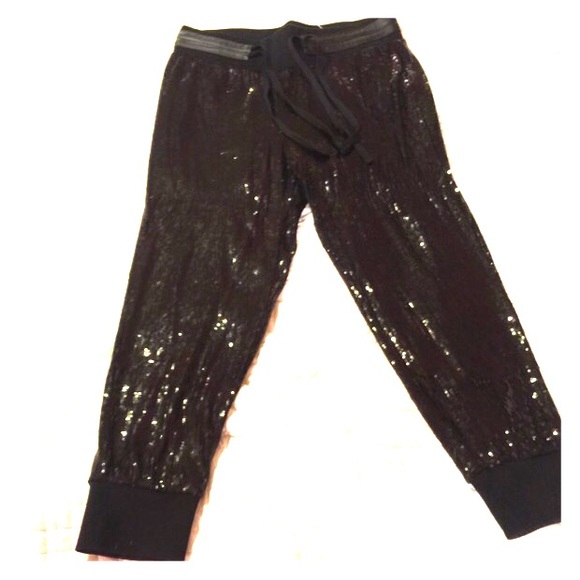 Black Sequin Joggers