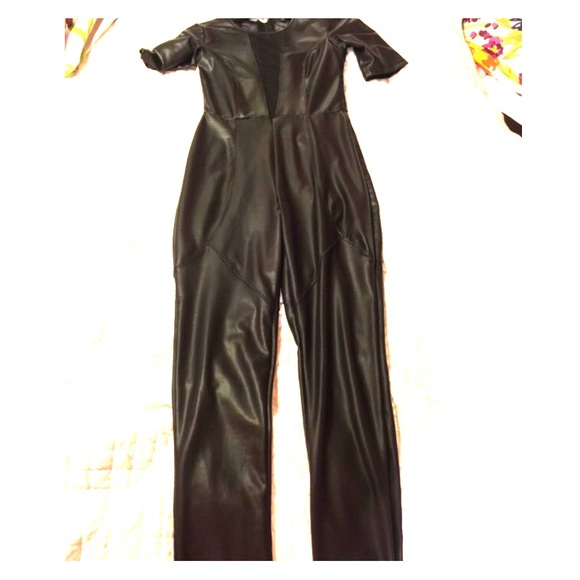 Faux leather black all into one