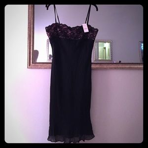 Party dress black/pink with black lace