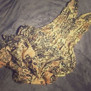 Long summer print dress, very flattering