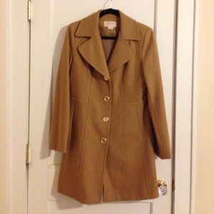 Camel wool Michael Kors walking coat.