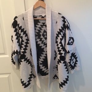 Black and white Aztec print cardigan