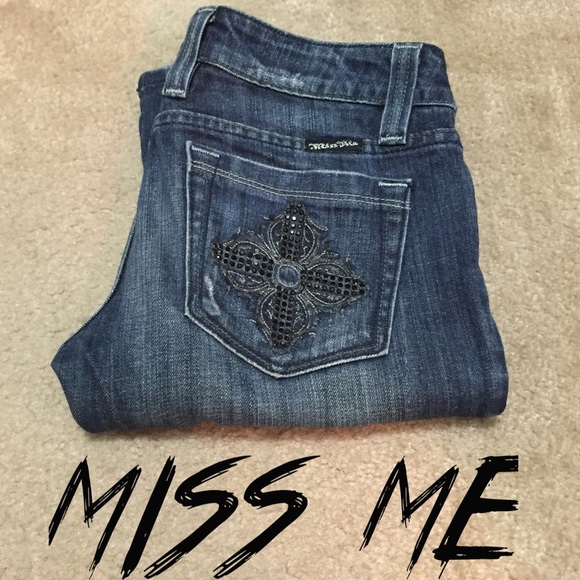 Black rhinestone Miss Me jeans