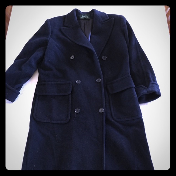 Ralph Lauren Navy Long Camelhair Coat