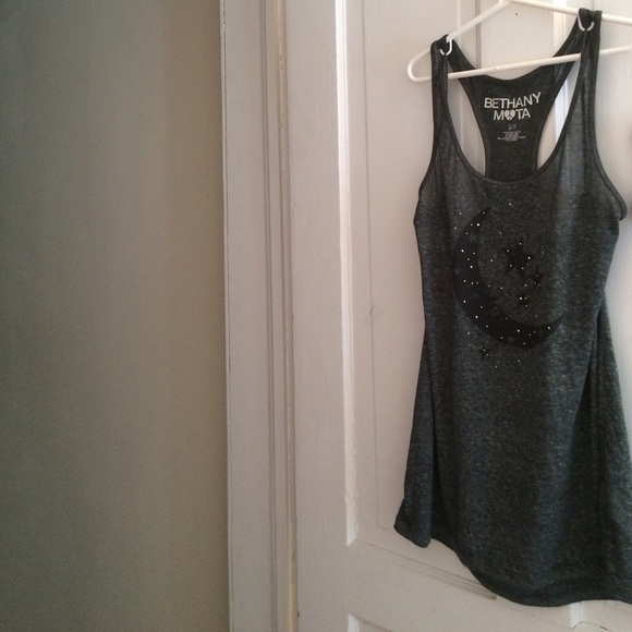 Bethany Mota Aeropostale gray moon tank top