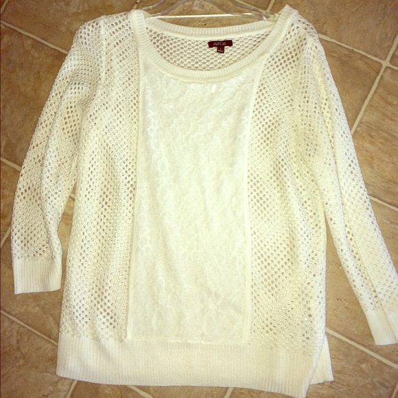 Lace front sweater