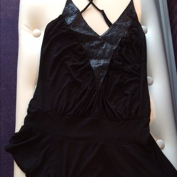 Arden b black top with faux leather on top