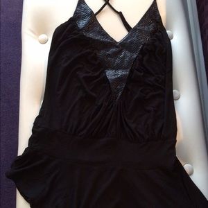 Arden b black top with faux leather on top