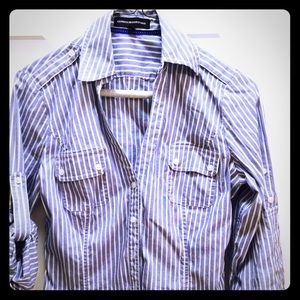 2 Express collared button-up dress shirts