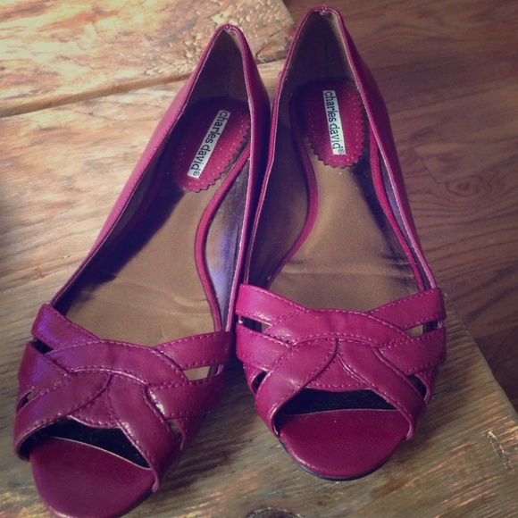 Charles David Peep Toe Flats
