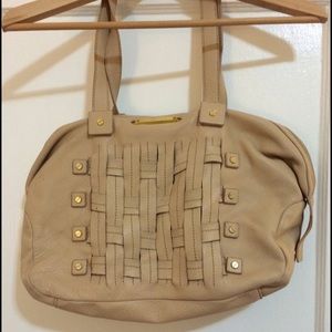 Adrienne Vittadini leather and gold pink bag.