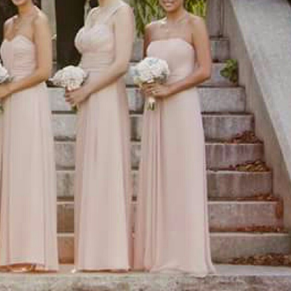 Blush colored bridesmaid dress