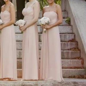 Blush colored bridesmaid dress