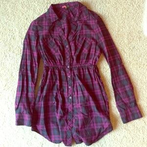 Purple Plaid Blouse