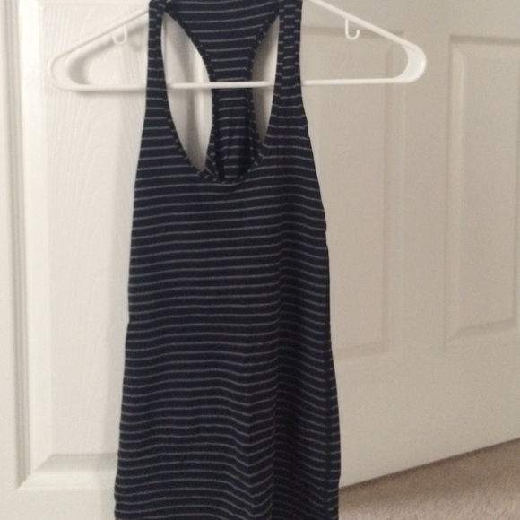 Lululemon racerback tank navy/light gray stripe