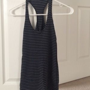 Lululemon racerback tank navy/light gray stripe