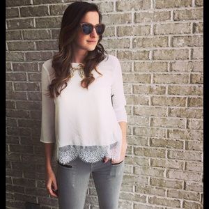BB Dakota Samuela cropped lace blouse S L