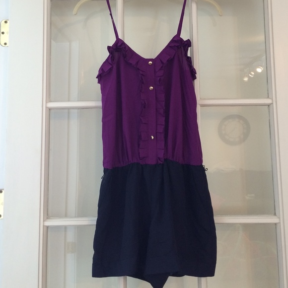 Express Purple & Black Romper