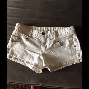 White denim shorts
