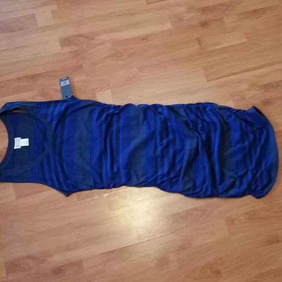 Med Blue&grey/black converse dress w Gathered side