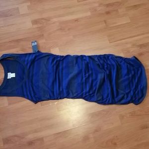 Med Blue&grey/black converse dress w Gathered side