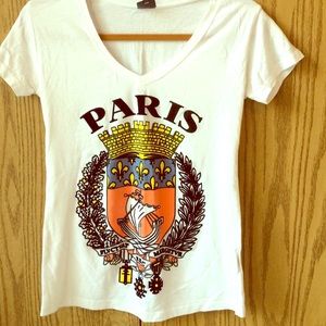 Paris Graphic Print V-Neck