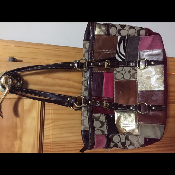 Authentic Coach Signature Patchwork Handbag