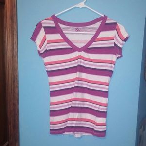 Striped V Neck Shirt