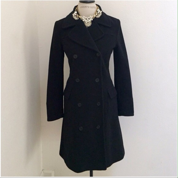H&M Double Breasted Wool Blend Coat Sz Small