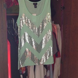 Sequined tank top