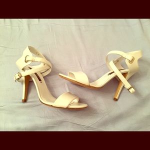 Ralph Lauren White Strappy Heels