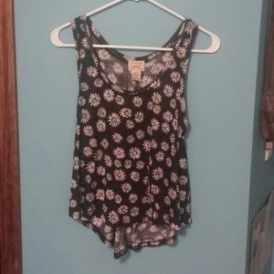 Black Tank With Daisies