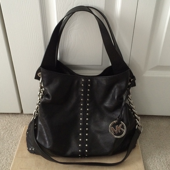 Michael Kors Handbags - Authentic Michael Kors black silver shoulder purse