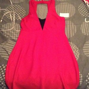 Pretty red short dress.