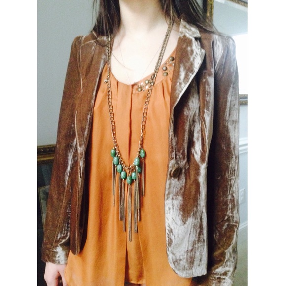 Velvet Jacket ✨Stunning Golden Brown ✨ Never Worn - Picture 2 of 4