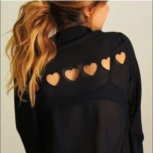 Tobi heart cut out shirt