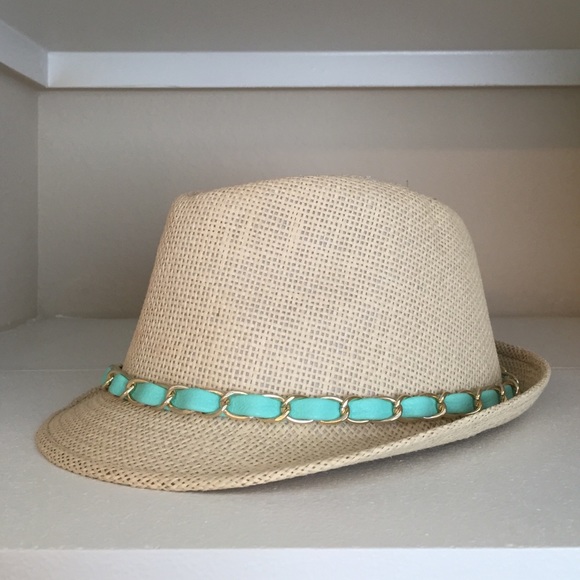 Summer Fedora with Turquoise and Gold Accents