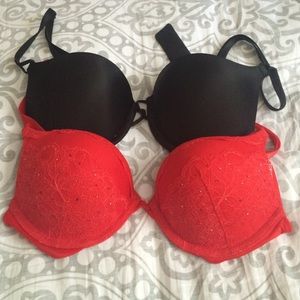 Red Only Victoria's Secret Miraculous Plunge Bra