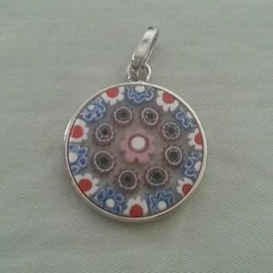 Sterling Silver mosaic glass pendant